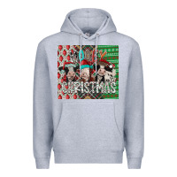 Heather Grey mooey Christmas Premium Hoodie - CowhideDigitalArt