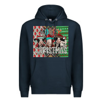 Navy mooey Christmas Premium Hoodie - CowhideDigitalArt