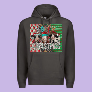 Mooey Christmas Premium Hoodie Designed By Cowhidedigitalart