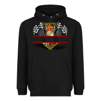 Black race flag and race equipment Heavyweight Hoodie - AdoDesignShop