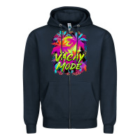 Navy vacay mode Zipper Hoodie - BarkalooDesign
