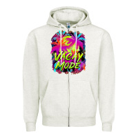 Oatmeal Heather vacay mode Zipper Hoodie - BarkalooDesign