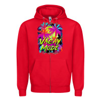 Red vacay mode Zipper Hoodie - BarkalooDesign