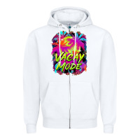 White vacay mode Zipper Hoodie - BarkalooDesign