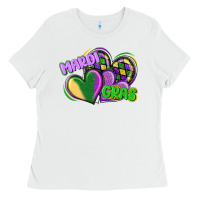 White mardi gras heart Ladies Tee - CowGirlArtShop