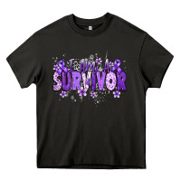 Asphalt I am a survivor purple ribbon Heavy Core Tee - NancyCooperArtShop