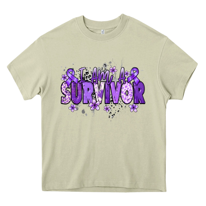 I Am A Survivor Purple Ribbon Heavy Core Tee by NancyCooperArtShop | Teevron