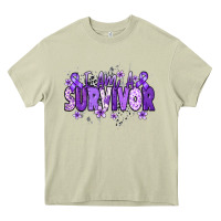 Mossy I am a survivor purple ribbon Heavy Core Tee - NancyCooperArtShop