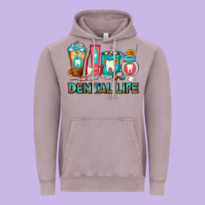 Dental Life Dentist Coffee Cups Vintage Hoodie Designed By Fadigitalartstudio