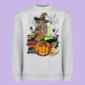 Halloween Owl Heavyweight Sweatshirt Designed By Barkaloodesign