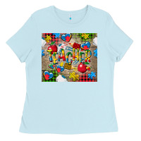 Baby Blue teacher autism Ladies Tee - CowGirlArtShop