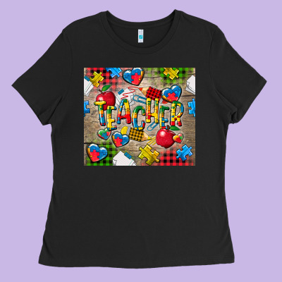 Teacher Autism Ladies Tee Designed By Cowgirlartshop