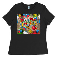 Black teacher autism Ladies Tee - CowGirlArtShop