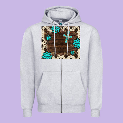Gemstone Cross Mousepad Zipper Hoodie Designed By Barkaloodesign