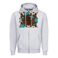 Heather Grey gemstone cross mousepad Zipper Hoodie - BarkalooDesign