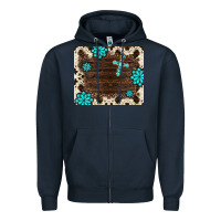 Navy gemstone cross mousepad Zipper Hoodie - BarkalooDesign