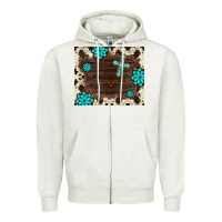 Oatmeal Heather gemstone cross mousepad Zipper Hoodie - BarkalooDesign