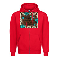 Red gemstone cross mousepad Zipper Hoodie - BarkalooDesign