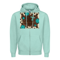 Seafoam gemstone cross mousepad Zipper Hoodie - BarkalooDesign