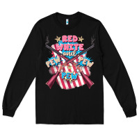Black Red white and pew pew pew Long Sleeve Tee - FaDigitalArtStudio