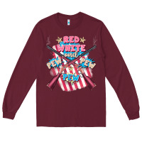 Red White And Pew Pew Pew Long Sleeve Tee | Teevron