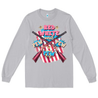 Moon Dust Red white and pew pew pew Long Sleeve Tee - FaDigitalArtStudio