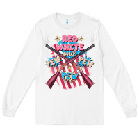 White Red white and pew pew pew Long Sleeve Tee - FaDigitalArtStudio
