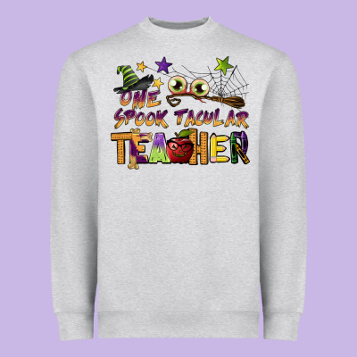One Spook Tacular Teacher Heavyweight Sweatshirt Designed By Barkaloodesign