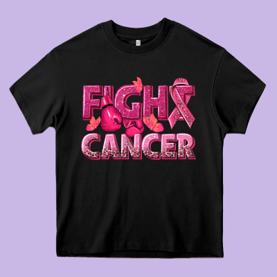 Fight Cancer Heavy Core Tee Designed By Nancycooperartshop