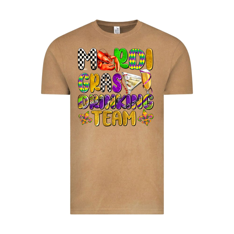 Mardi Gras Drinking Team With Glasses Olivia Vintage Tee by OliviaCreatesArt | Teevron