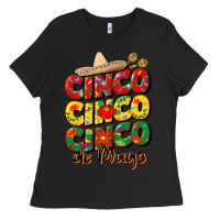 Black cinco cinco cinco de mayo Ladies Tee - CowGirlArtShop