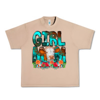Burro Girl Mom Cow Flowers Urban Heavy Tee - CowCowDesign