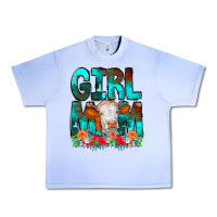 Grape Ice Girl Mom Cow Flowers Urban Heavy Tee - CowCowDesign