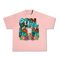 Girl Mom Cow Flowers Urban Heavy Tee | Teevron