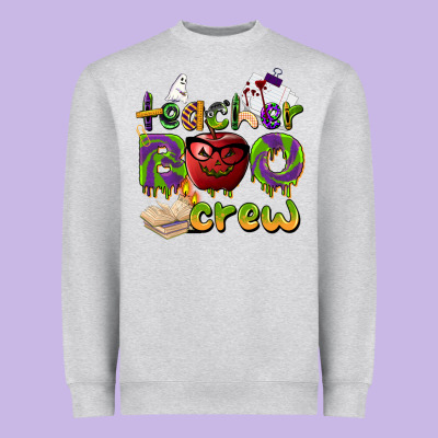 Teacher Boo Crew Heavyweight Sweatshirt Designed By Barkaloodesign