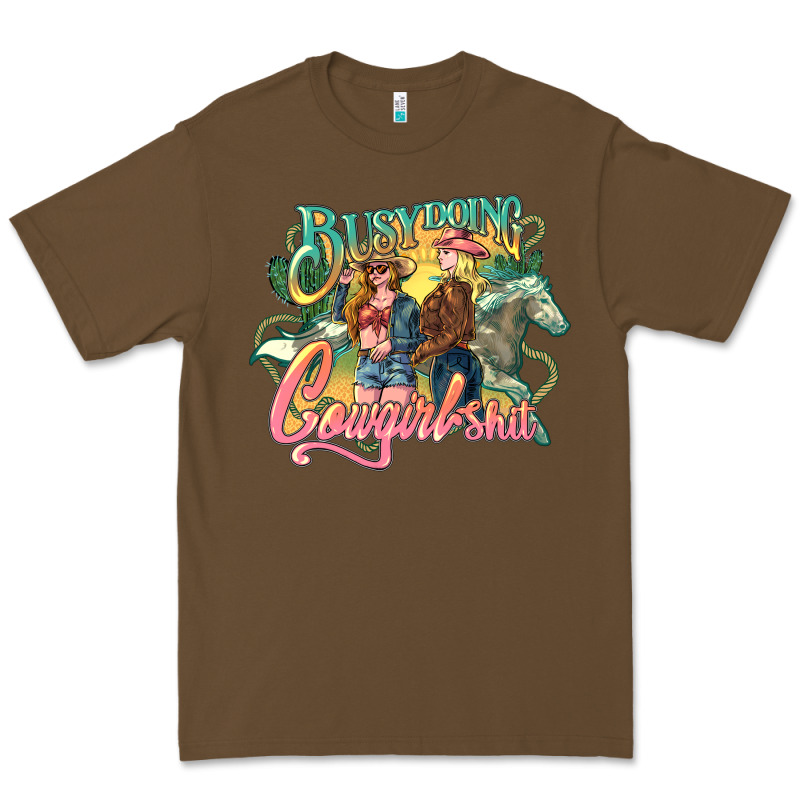 Busy Doing Cowgirl Shit Premium Tee by HowdyJamesFarm | Teevron