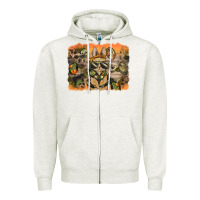 Oatmeal Heather camouflage bunny background Zipper Hoodie - BarkalooDesign