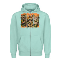 Seafoam camouflage bunny background Zipper Hoodie - BarkalooDesign
