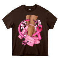 Chocolate Brown breast cancer diva Heavy Core Tee - NancyCooperArtShop