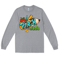 Heather Grey pre k dude Long Sleeve Tee - RanaPortraitStore