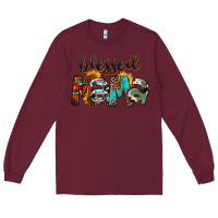 Burgundy Western Blessed Mama Mother's Day Long Sleeve Tee - FaDigitalArtStudio