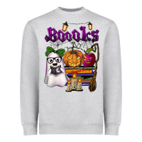 Heather Grey boooks Heavyweight Sweatshirt - BarkalooDesign