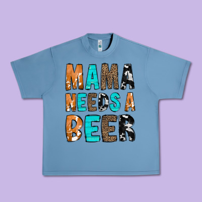 Mama Needs A Beer Urban Heavy Tee Designed By Cowcowdesign