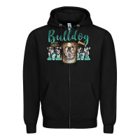 Black bulldog mom Zipper Hoodie - BarkalooDesign