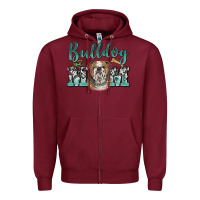 Burgundy bulldog mom Zipper Hoodie - BarkalooDesign