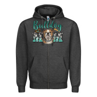 Charcoal Heather bulldog mom Zipper Hoodie - BarkalooDesign