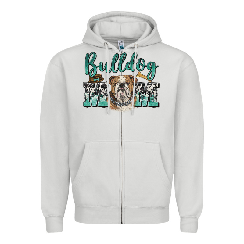 Bulldog Mom Zipper Hoodie by BarkalooDesign | Teevron