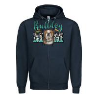 Navy bulldog mom Zipper Hoodie - BarkalooDesign
