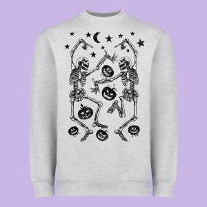 Halloween Dancing Skeletons Heavyweight Sweatshirt Designed By Barkaloodesign