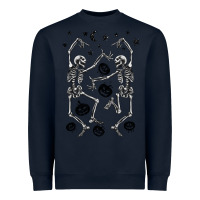 Navy halloween dancing skeletons Heavyweight Sweatshirt - BarkalooDesign